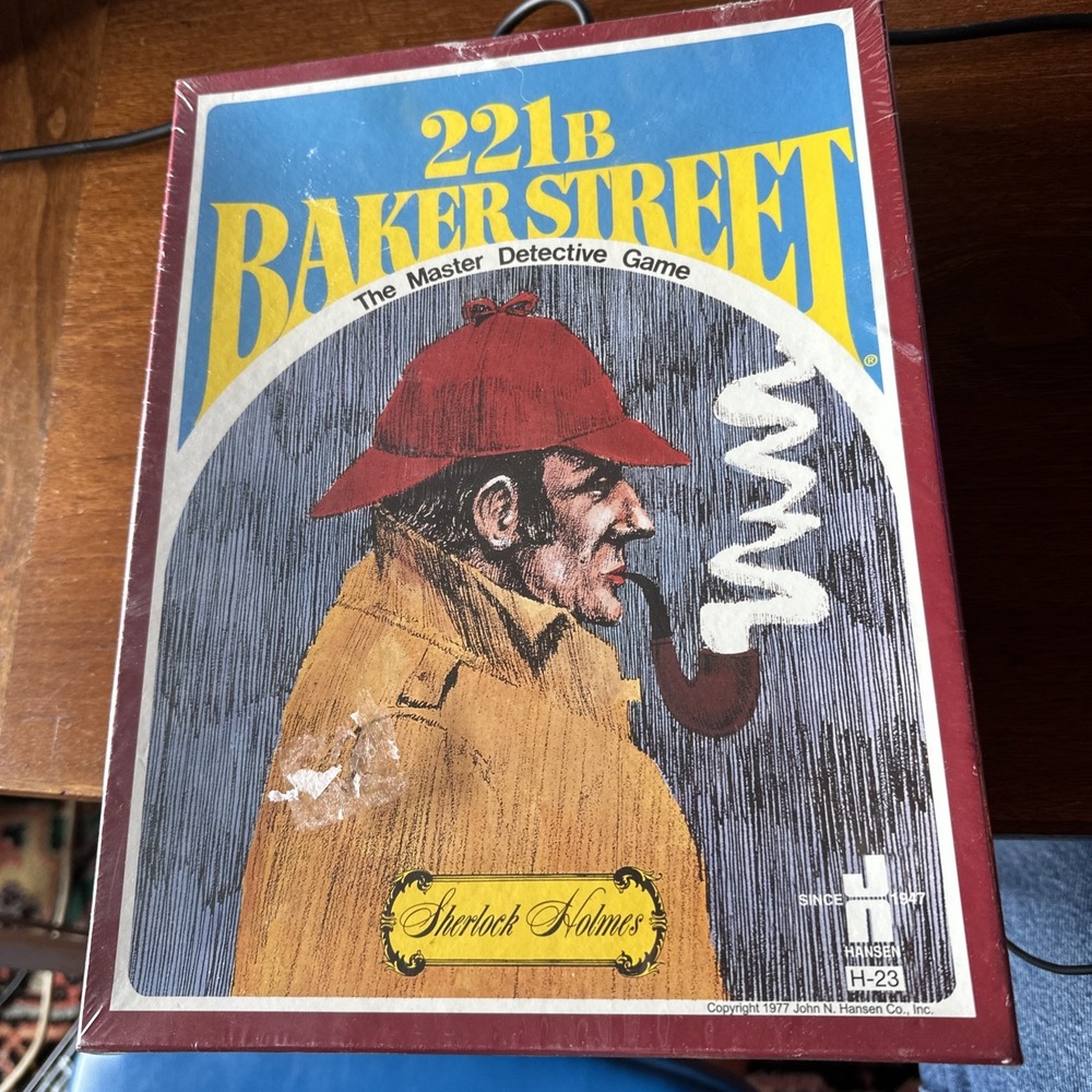 Vintage 1977 221B Baker Street Master Detective Sherlock Holmes Board Game NEW
